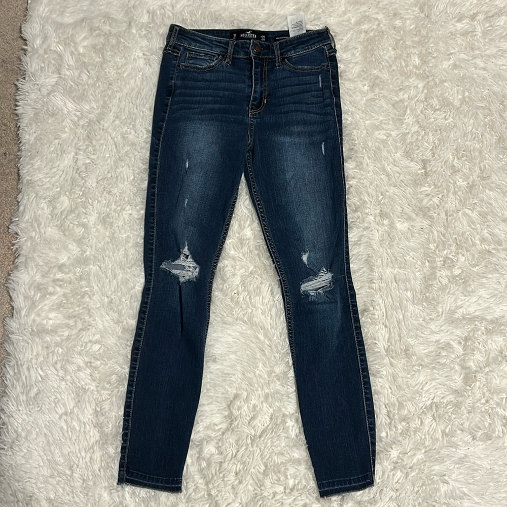 high-rise, super skinny cropped hollister jeans